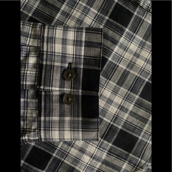 Theory Luxury Shirt Medium Plaid Button Cotton - Picture 6 of 11
